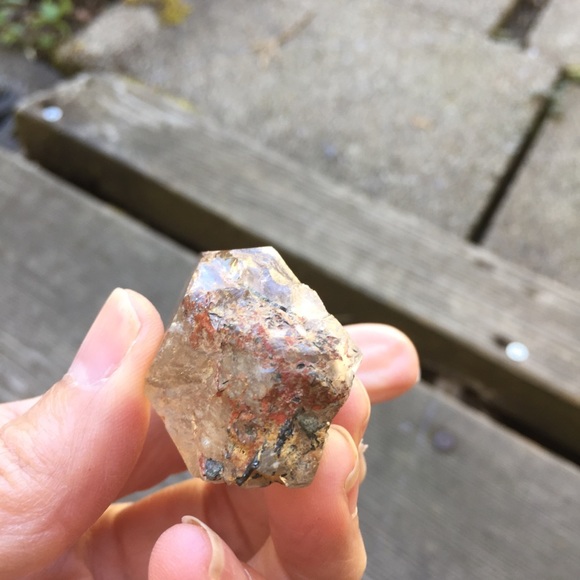 Golden Rutilated Smokey Quartz with Hematite - Picture 7 of 9